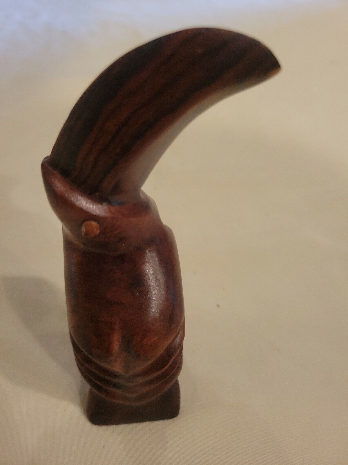 Beautiful Vintage Carved Wood Toucan Bird 6" X 2" Free S/h