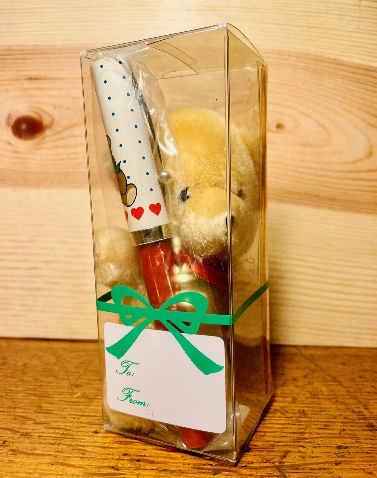 Vintage Sheaffer Refillable Ballpoint Pen Christmas Teddy Bear Gift Set New Box