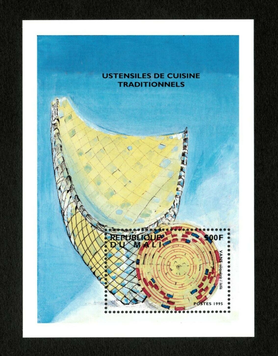 Vintage Classics - Mali 1995 Traditional Cooking Utensils - Souvenir Sheet - Mnh