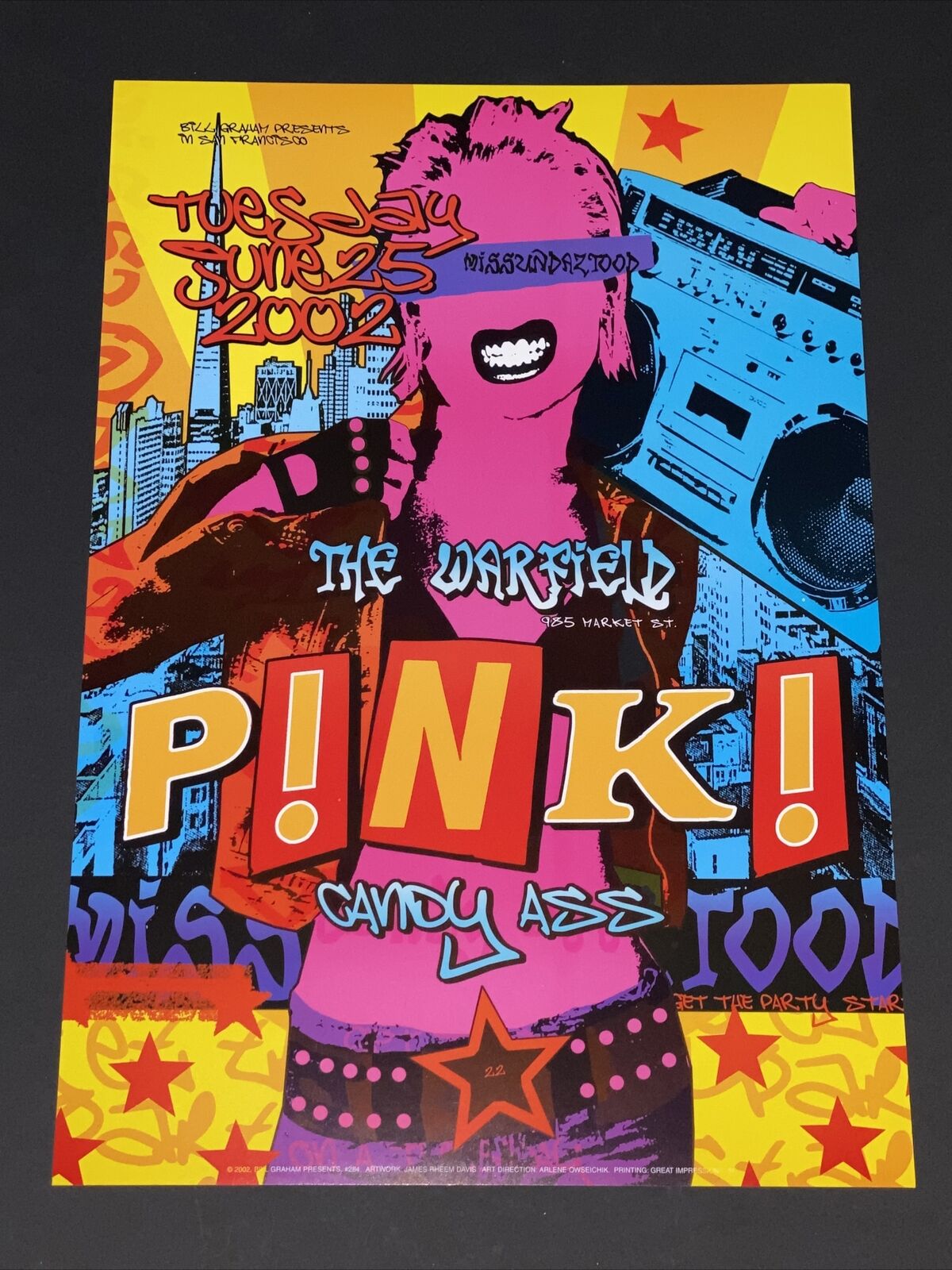 Pink Candy Ass Original Concert Poster Warfield 2000 Bgp