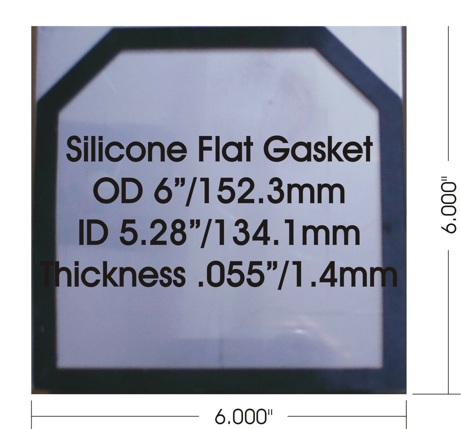 50 Pcs High Temp 1.4 Mm/0.055" Flat Silicone Gaskets For 6"x6" Hho Dry Cell,