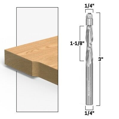 1/4" Upcut Flush Trim Solid Carbide Router Bit - 1/4" Shank - Yonico 14121