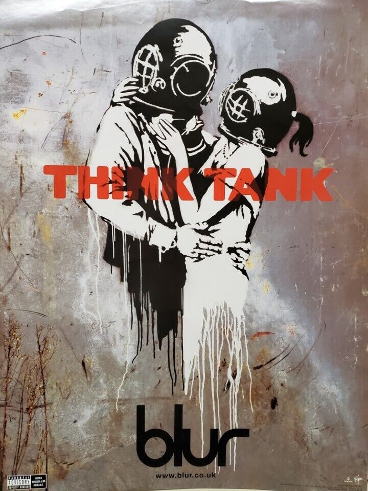 Blur 2003 Think Tank Promo Poster Flawless New Old Stock Banksy Gorillaz Damon