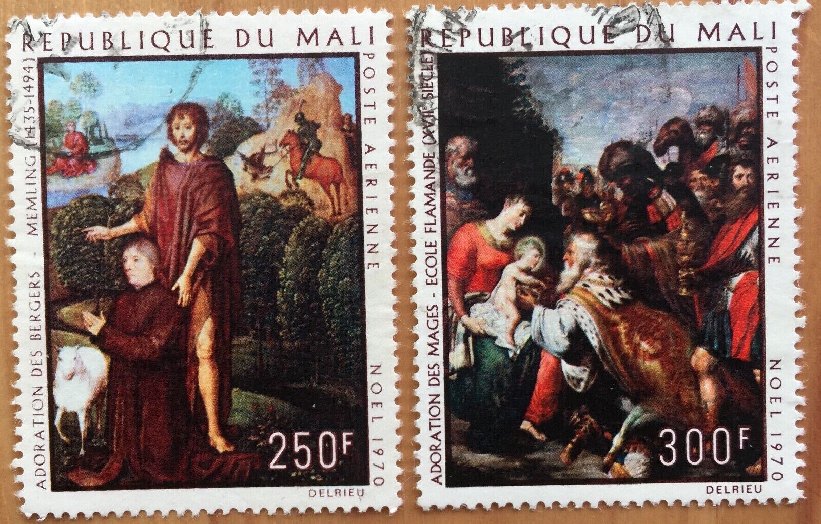 Mali Stamps Scott C111-2 Used Christmas, Art, Paintings M47