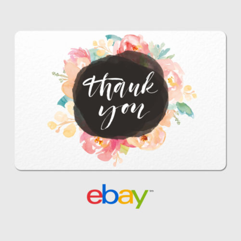 Ebay Digital Gift Card - Thank You - Floral Water -  Email Delivery