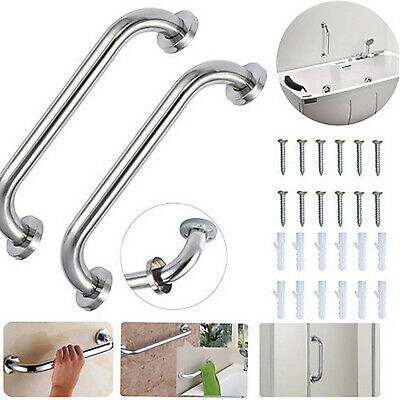 2pcs Stainless Steel Grab Bar Bathroom Safety Handicap Shower Tub Handle Support