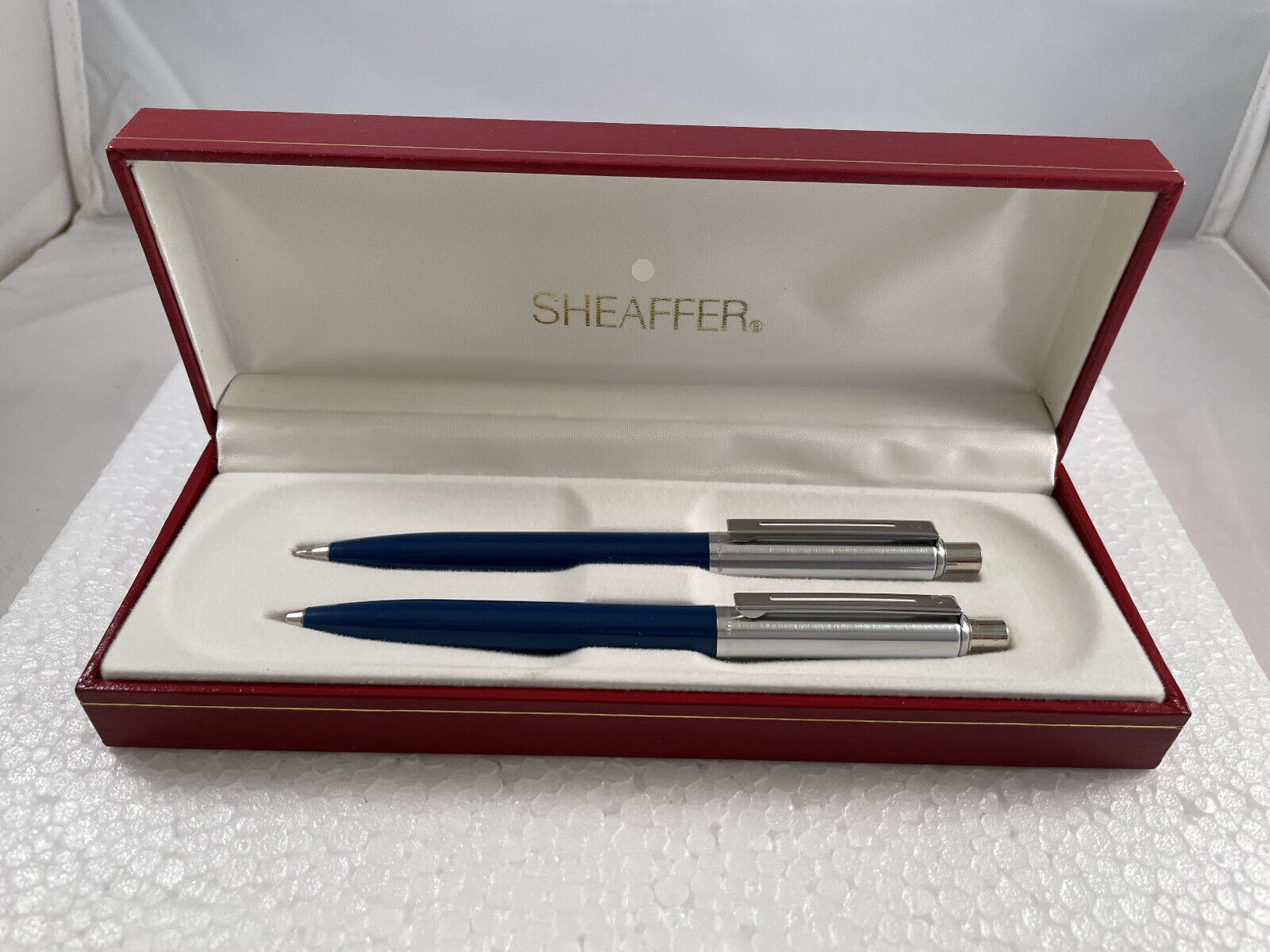 Sheaffer Sentinel Ballpoint And Pencil Gift Set - Blue & Chrome