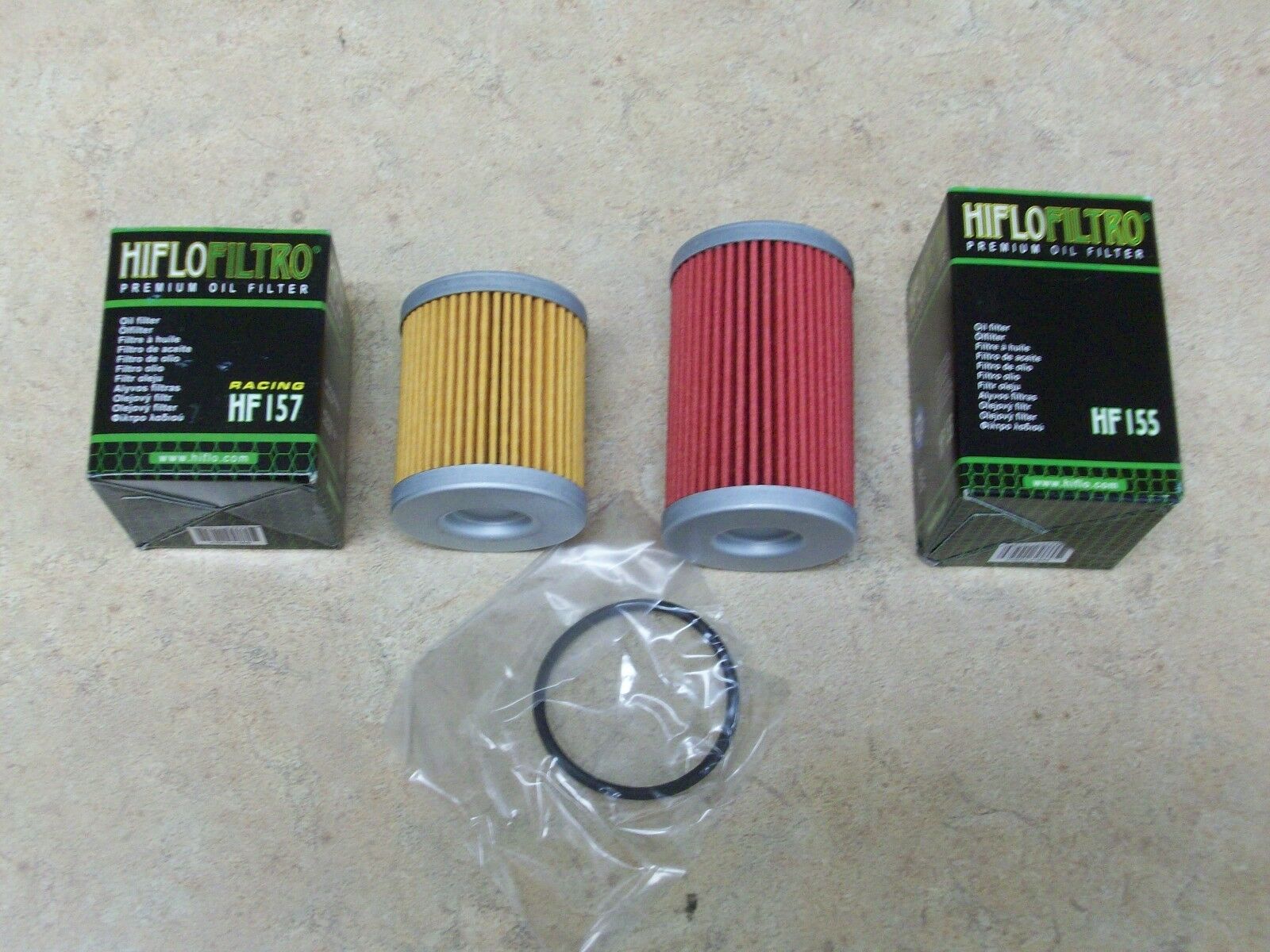 New Hiflofiltro Oil Filter Set Long + Short Filters For Ktm 250 400 450 525 540