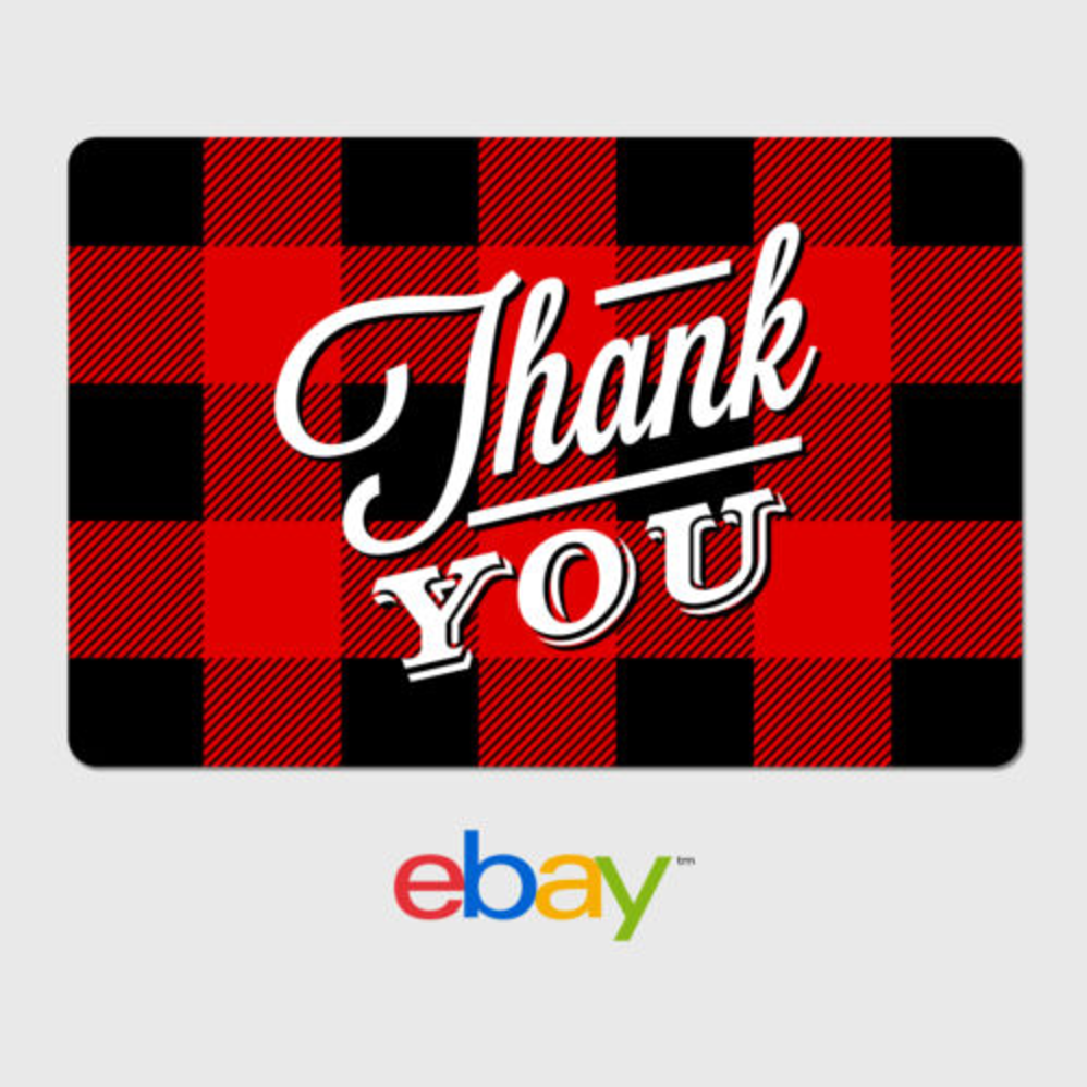 Ebay Digital Gift Card - Thank You - Flannel -  Email Delivery