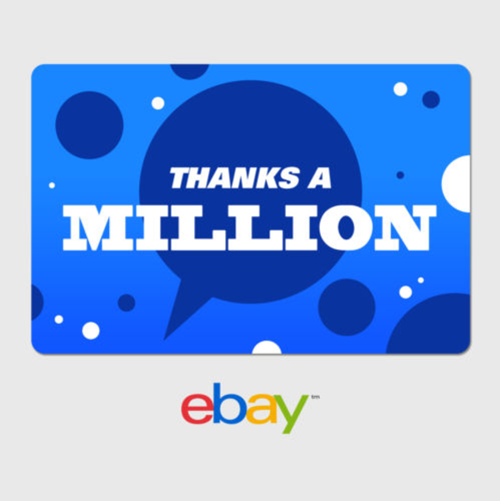 Ebay Digital Gift Card - Thank You - Thanks A Million -  Email Delivery