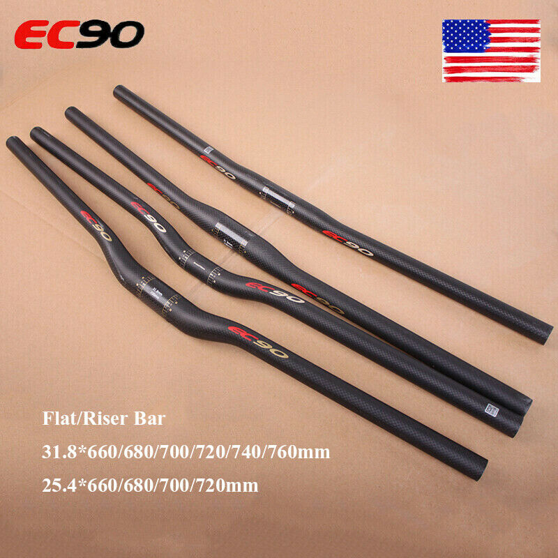 Us Ec90 3k Matt Handlebar Carbon Fiber 31.8/25.4mm Flat/riser Mtb Bicycle Bar